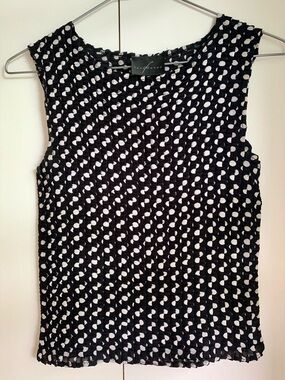 Vintage Polka Dot Pleated Top